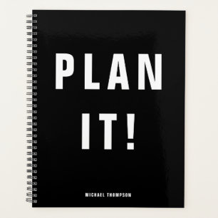 Bold Plan It! Black Monochrome Minimalist  Planner