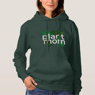 Bold Plant Mum Calathea Leaf Graphic Dark Hoodie