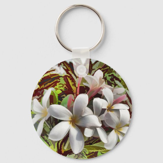 Bold Plumeria Key Ring (Front)