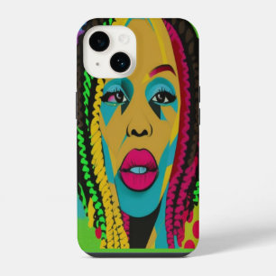 Bold Pop Art African American Woman With Locs iPhone 14 Case