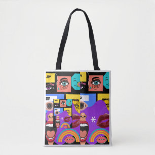 Bold Pop Art   Retro Comic Style mug Tote Bag