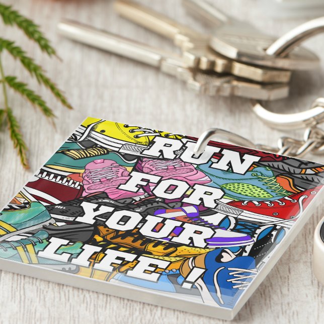 Bold Pop Art Runner Jogger Key Ring (Creator Uploaded)