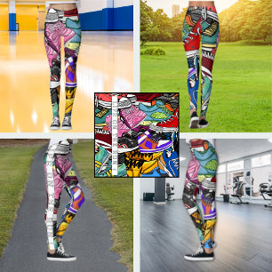 Bold Pop Art Runner Jogger Leggings