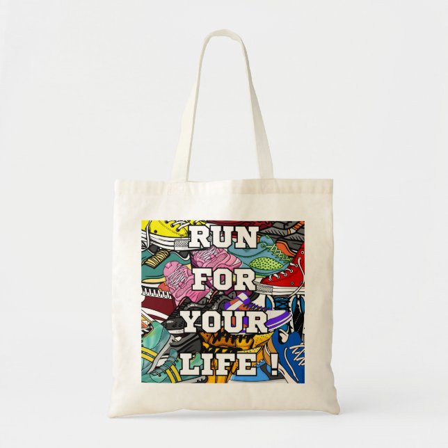 Bold Pop Art Runner Jogger Tote Bag (Front)