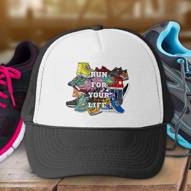 Bold Pop Art Runner Jogger Trucker Hat (Creator Uploaded)