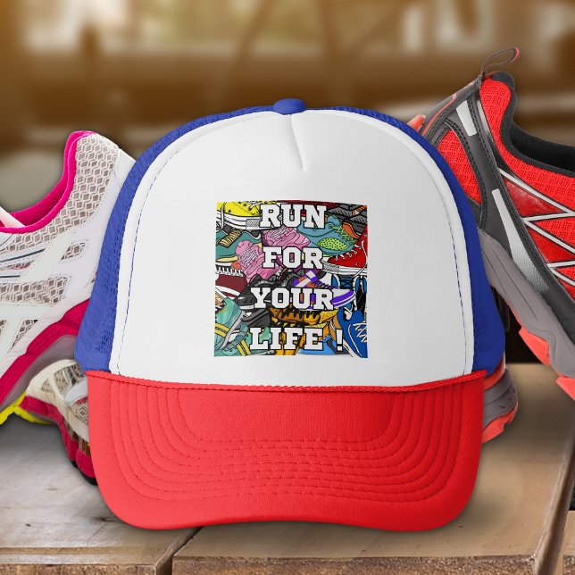 Bold Pop Art Runner Jogger Trucker Hat (Creator Uploaded)