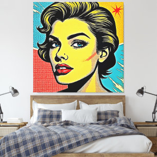 Bold Pop Art Woman Defined Canvas Print