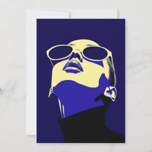 Bold Pop Art Woman with Sunglasses Invitation
