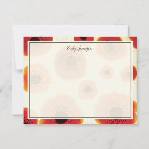 Bold Poppy Flowers Personalised Stationery Card