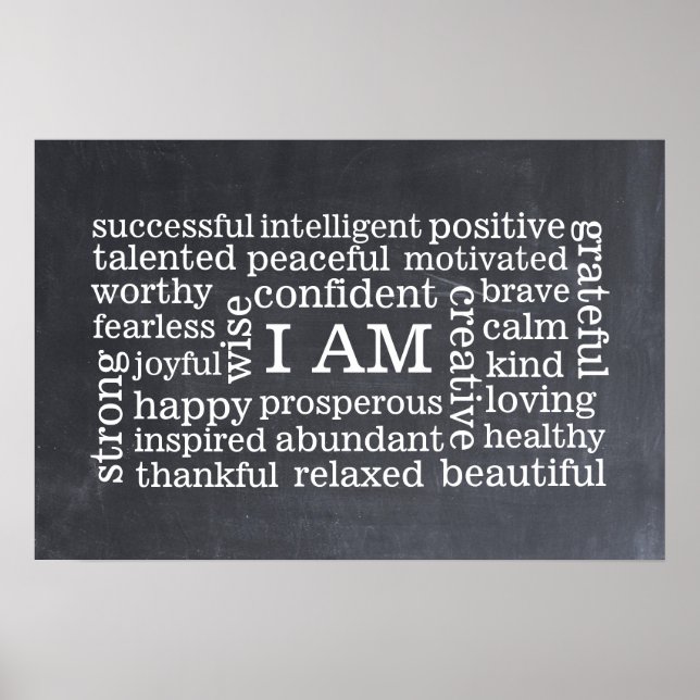 Bold Positive Thinking I AM Affirmations Poster (Front)
