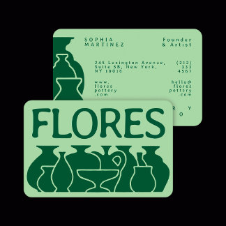 Bold Pottery Vase Silhouette Design Business Card