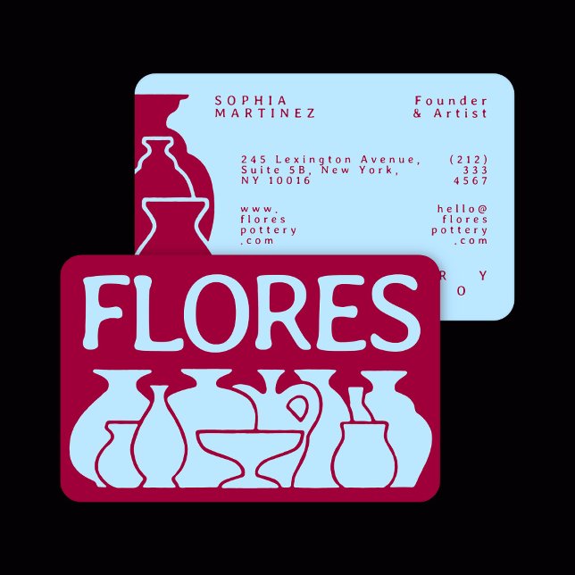 Bold Pottery Vase Silhouette Design Business Card (Creator Uploaded)