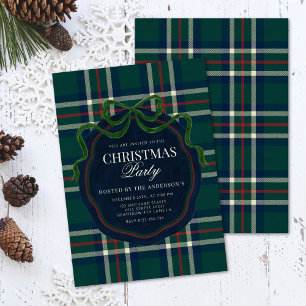 Bold Preppy Plaid Christmas Heritage Party  Invitation