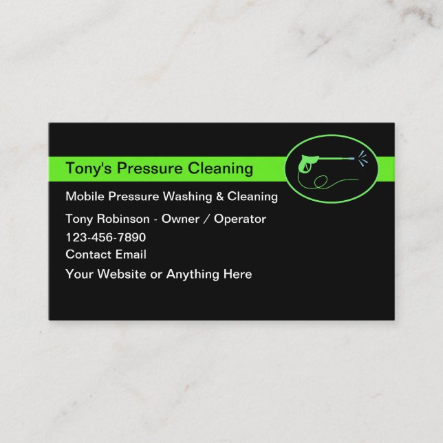 Bold Pressure Cleaning And Washing  Business Card (Front)