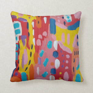 Bold Primary Colours Abstract  Cushion