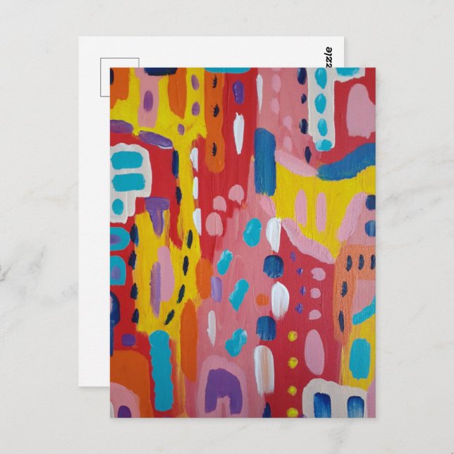 Bold Primary Colours Abstract   Postcard (Front/Back)
