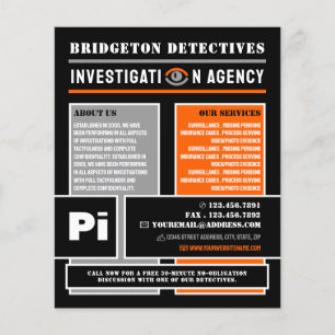 Bold Private Eye, Private Detective Investigator Flyer