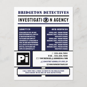 Bold Private Eye, Private Detective Investigator Flyer