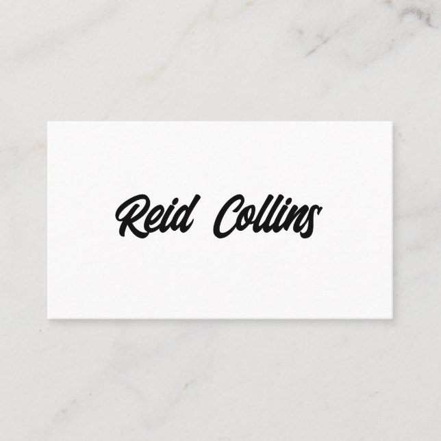 Bold Professional  Signature Script Marker  Name B Business Card (Front)