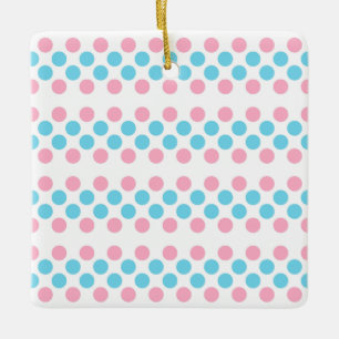 Bold Proud Transgender Pride Flag Colours Polkadot Ceramic Ornament