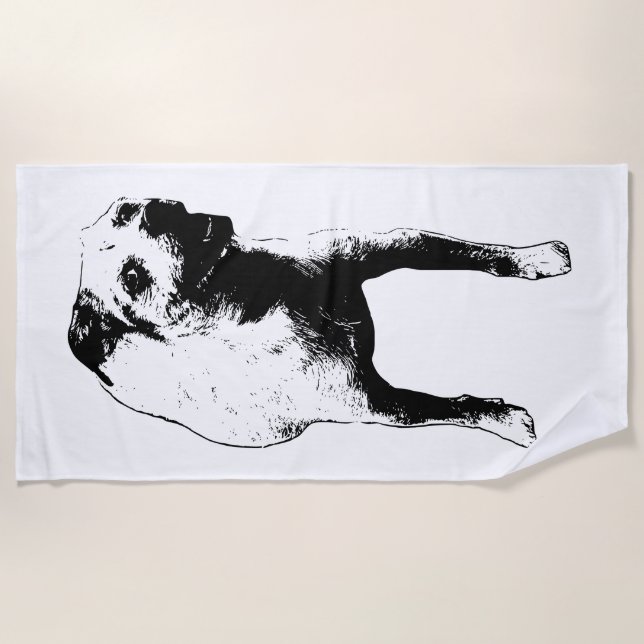 Bold Pup By The Water Beach Towel (Front)