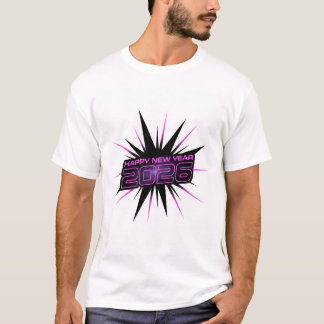 Bold Purple & Black 2026 New Year Party AppT-Shirt T-Shirt