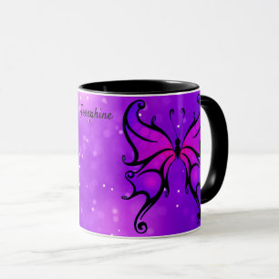 Bold Purple Butterfly Coffee Cup Gift Mug