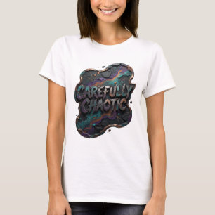 Bold Purple CAREFULLY CHAOTIC Quote Shirt