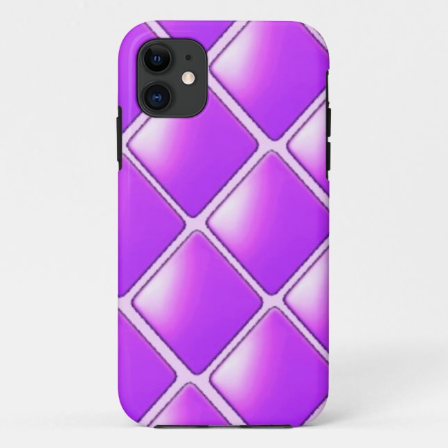 Bold Purple Diamond Pattern Case-Mate iPhone Case (Back)