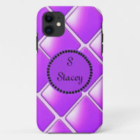 Bold Purple Diamond With Monogram