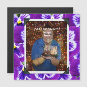 Bold Purple Fairy Pansies, Photo Frame 