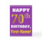 Bold, Purple, Faux Gold 70th Birthday w/ Name Card