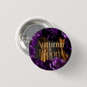 Bold Purple Floral Border Autumn Statement Design 3 Cm Round Badge