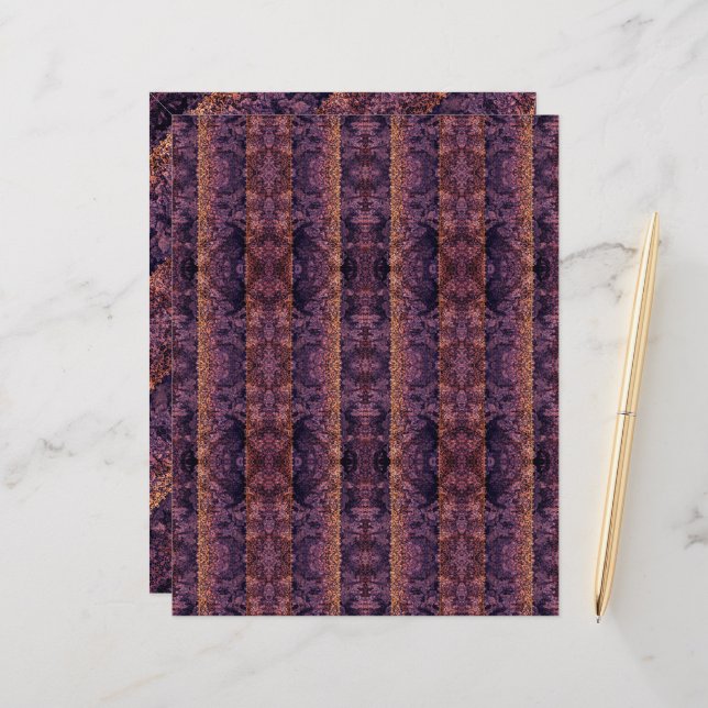 Bold Purple Gold Gothic Lace  (Front/Back In Situ)