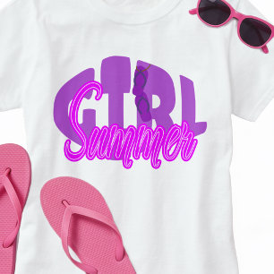 Bold Purple Lettering Beach Summer Wear T-Shirt