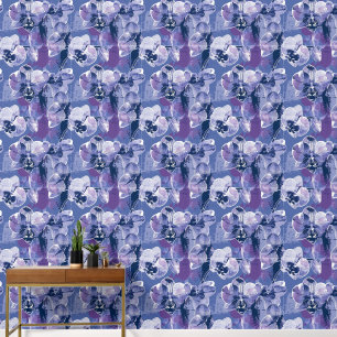 Bold Purple Orchid Floral Botanical Removable Wallpaper