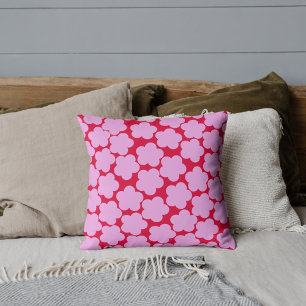 Bold Purple & Red Flower Vibrant Tropical Spring Cushion