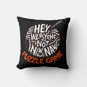 Bold Puzzle Quote Typography Art Cushion