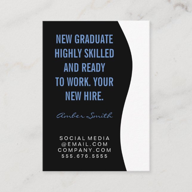 Bold Quote / Blue Business Card (Front)