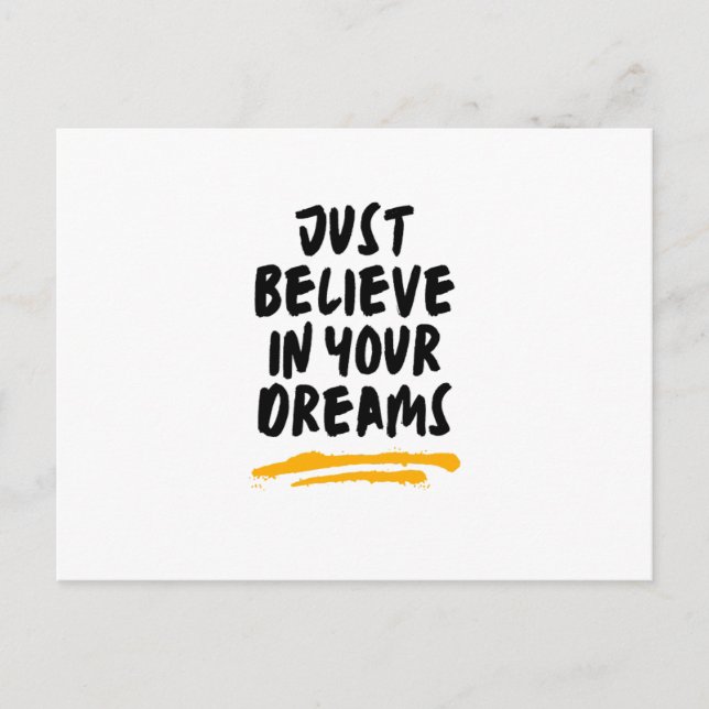 Bold Quote for Dreamers Minimalist Inspiration Big Holiday Postcard (Front)