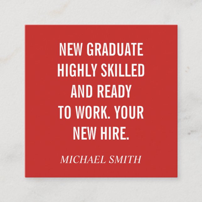 Bold Quote Square Business Card (Front)