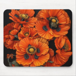 Bold Radiant Beauty Orange Poppy Floral Art Mouse Mat
