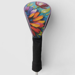 Bold Rainbow Coloured Zenia Flower Golf Head Cover