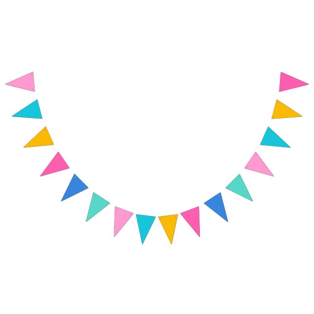 Bold Rainbow Colours Girl Birthday Party Bunting (All)
