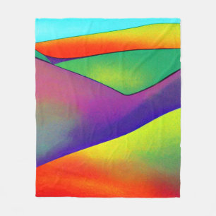 Bold Rainbow Hills Fleece Blanket