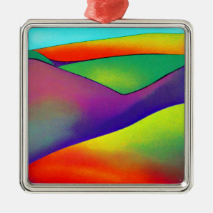 Bold Rainbow Hills Metal Tree Decoration