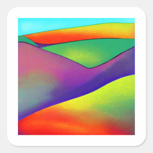 Bold Rainbow Hills Square Sticker