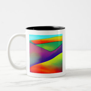 Bold Rainbow Hills Two-Tone Coffee Mug
