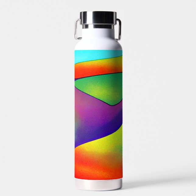 Bold Rainbow Hills Water Bottle (Front)