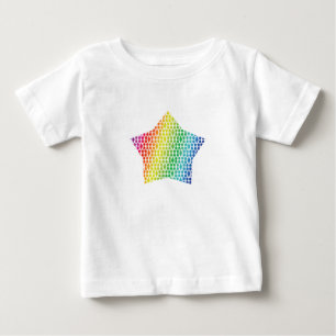 Bold Rainbow Honeycomb and Diamond Pattern star Baby T-Shirt